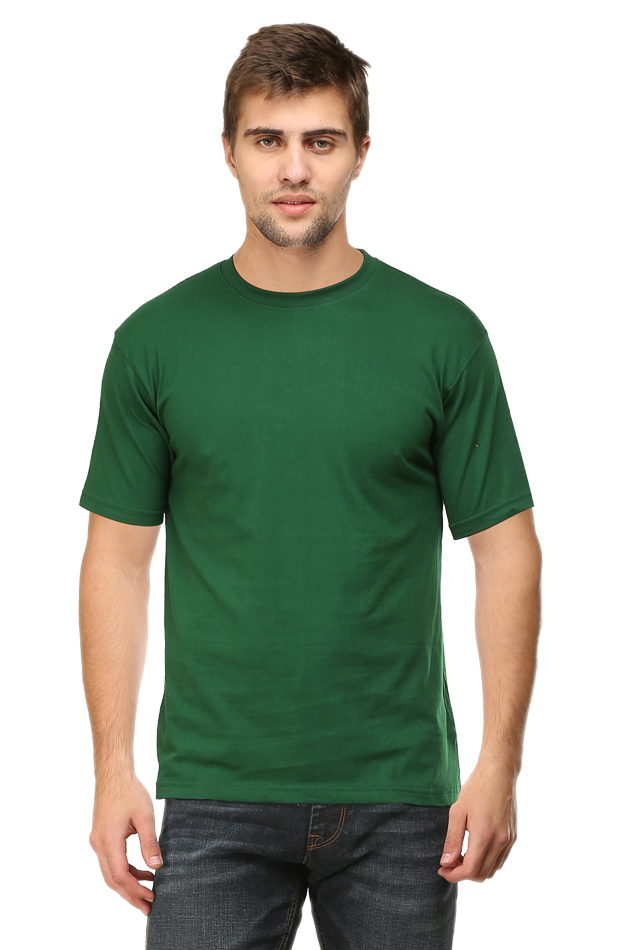 Round Neck Plain T-Shirts Regular Fit - Green