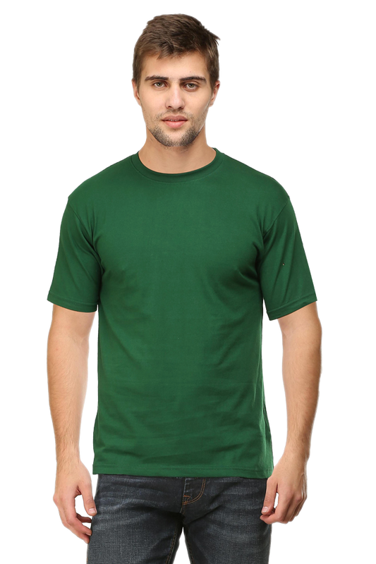 Round Neck Plain T-Shirts Regular Fit - Green