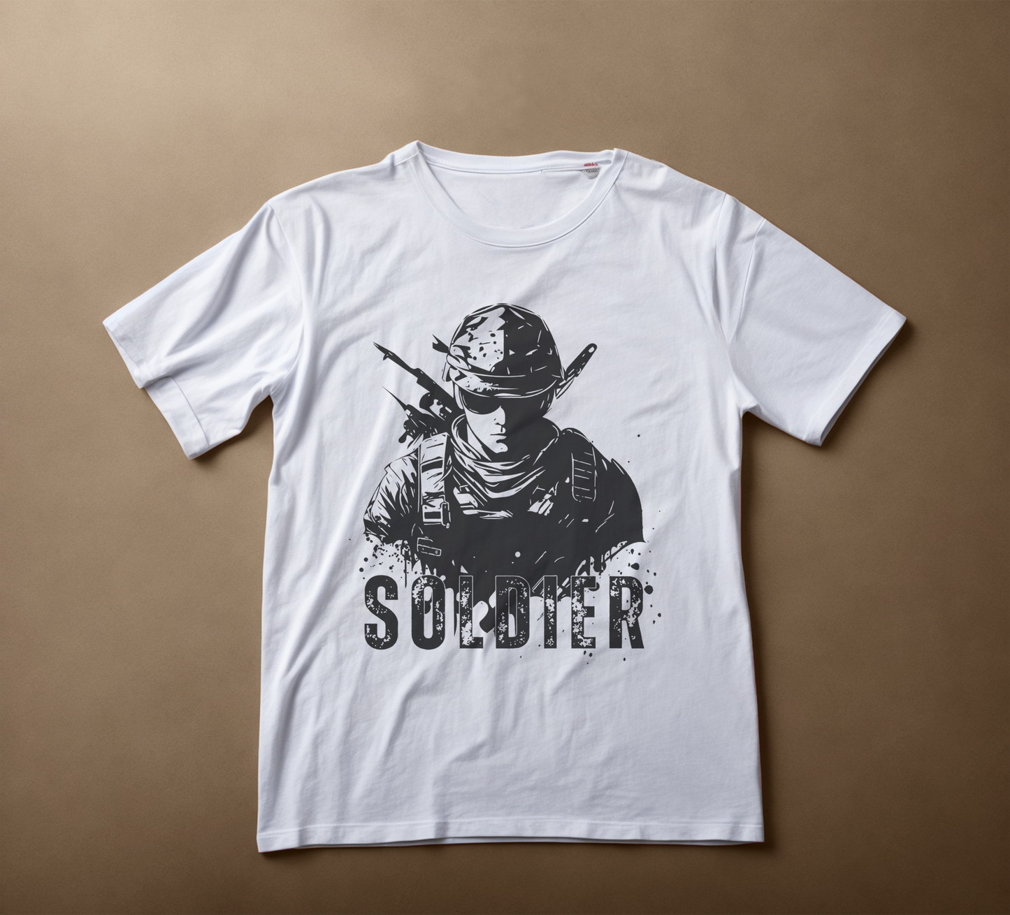 [1018]: Unisex Round Neck Printed T-shirt White(Regular Fit)