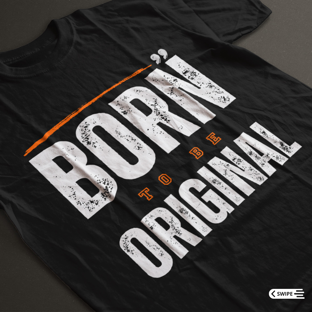 [1009]: Unisex Round Neck Printed T-shirt Black(Regular Fit)