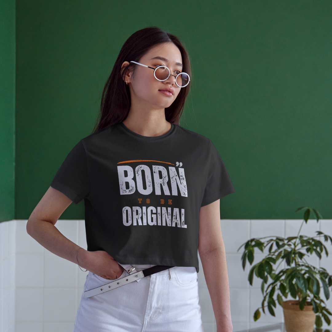 [1009]: Unisex Round Neck Printed T-shirt Black(Regular Fit)