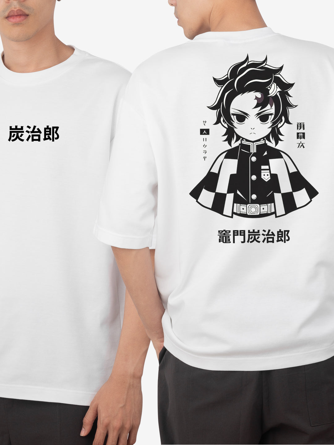 [1032]: Unisex Round Next Oversized T-Shirts - Demon Slayer