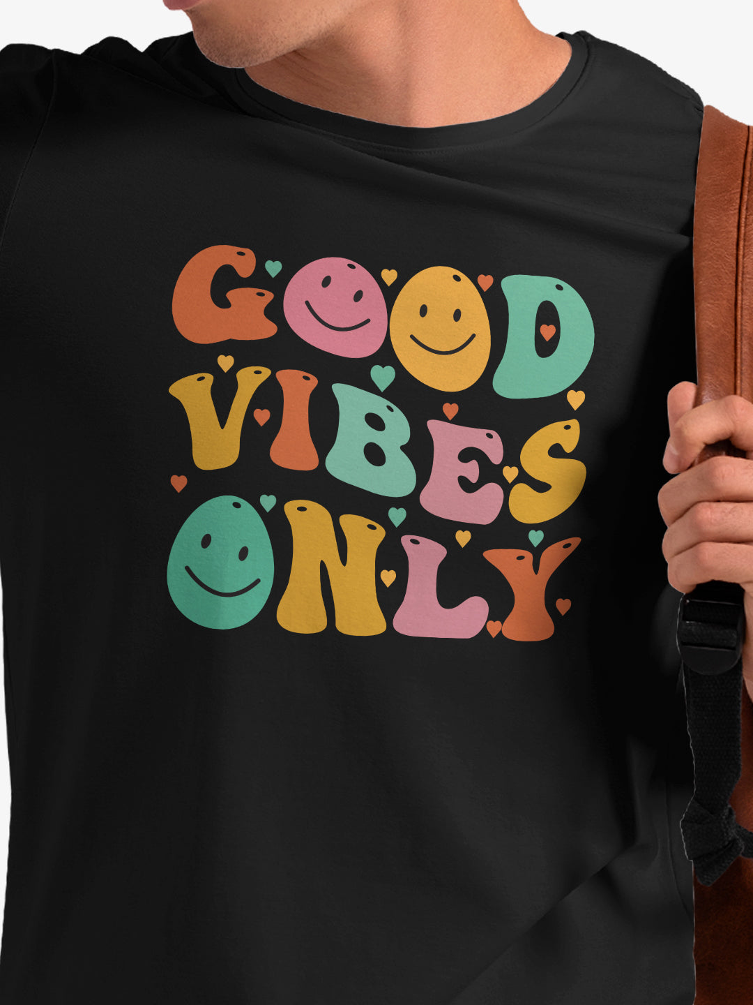 [1063]: Unisex Round Next Regular Fit T-Shirts - Good Vibes