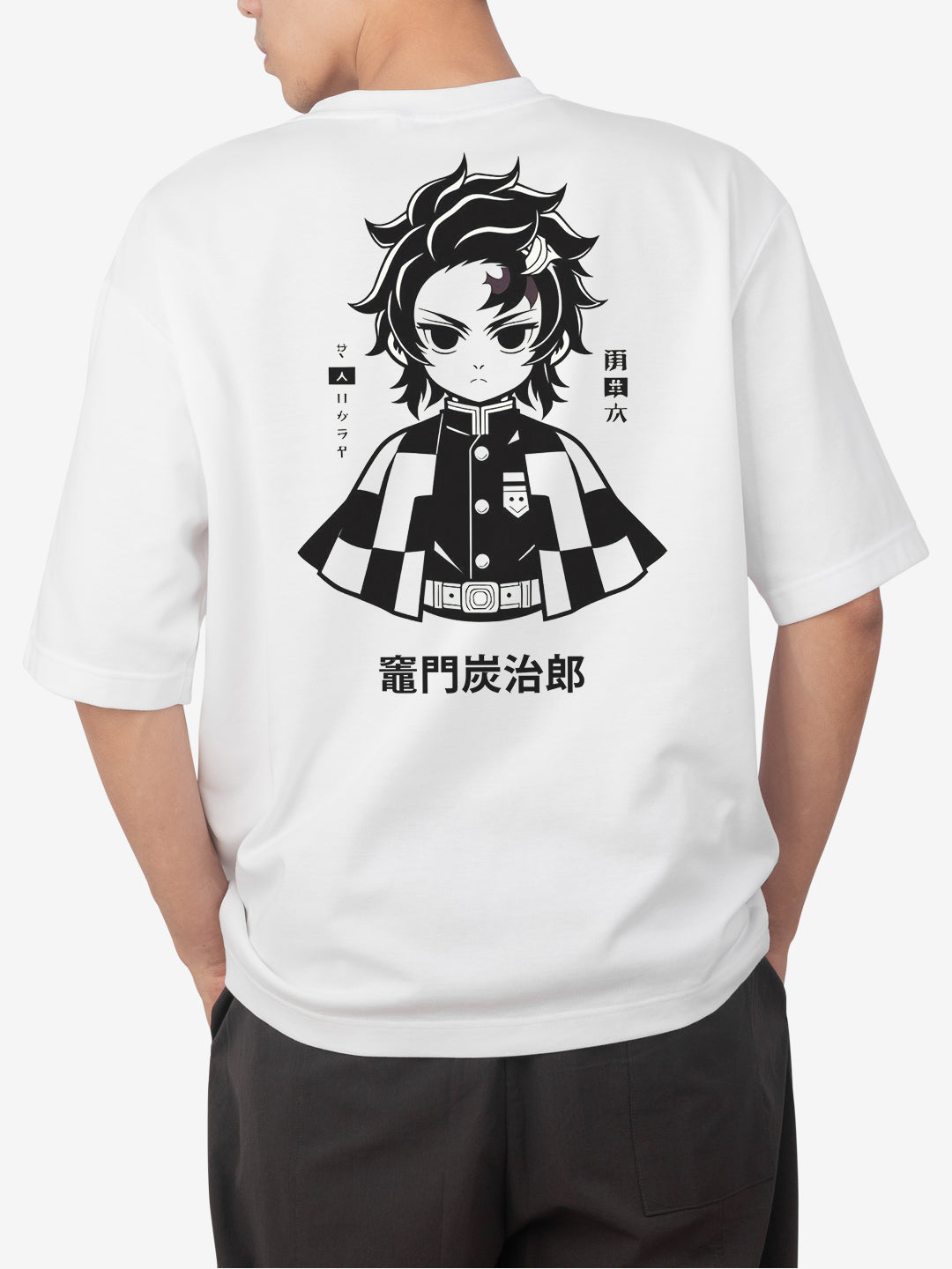 [1032]: Unisex Round Next Oversized T-Shirts - Demon Slayer