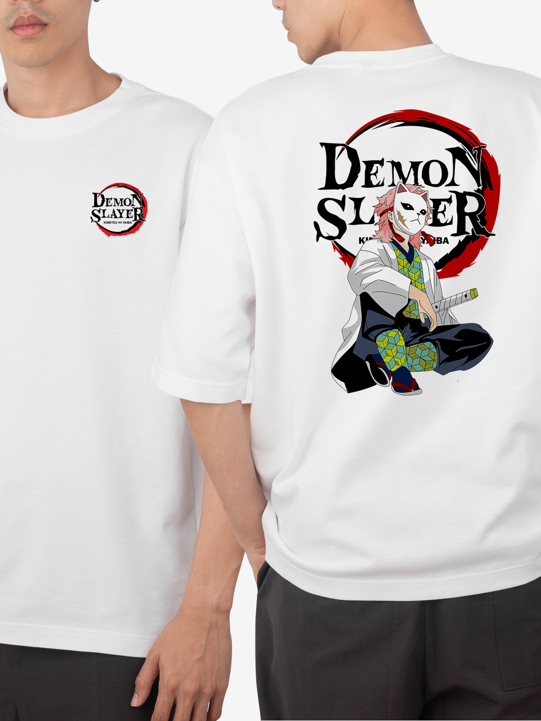 [1034]: Unisex Round Next Oversized T-Shirts - Demon Slayer