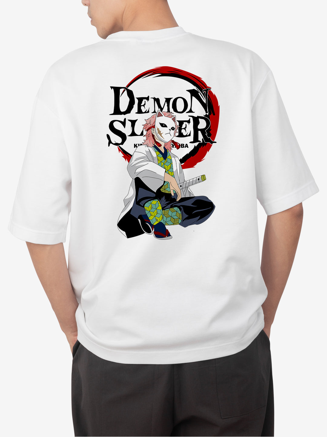 [1034]: Unisex Round Next Oversized T-Shirts - Demon Slayer
