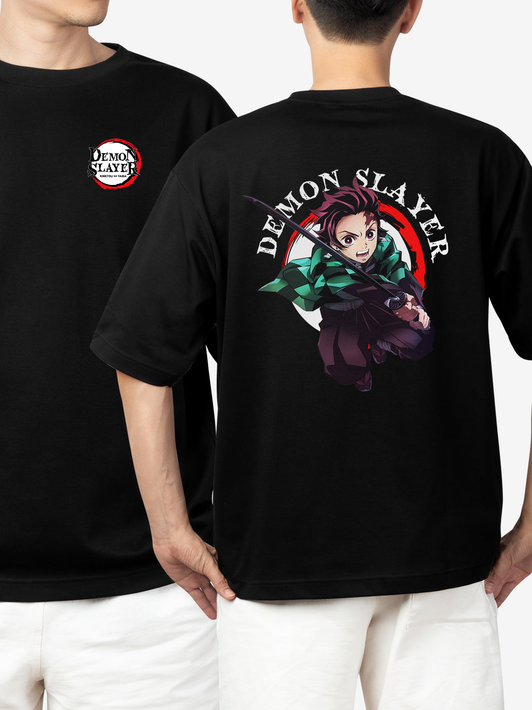 [1033]: Unisex Round Next Oversized T-Shirts - Demon Slayer