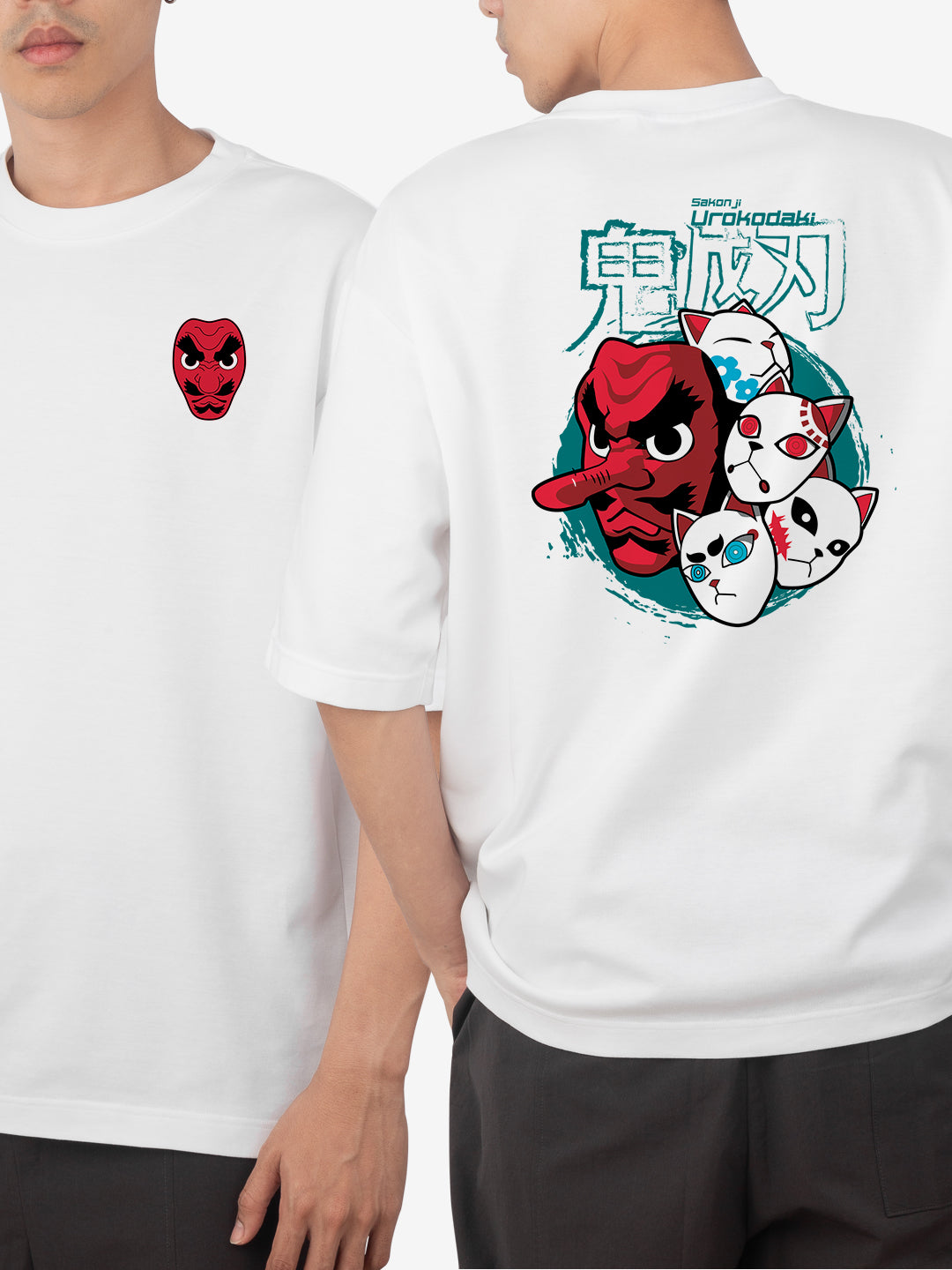 [1036]: Unisex Round Next Oversized T-Shirts - Demon Slayer