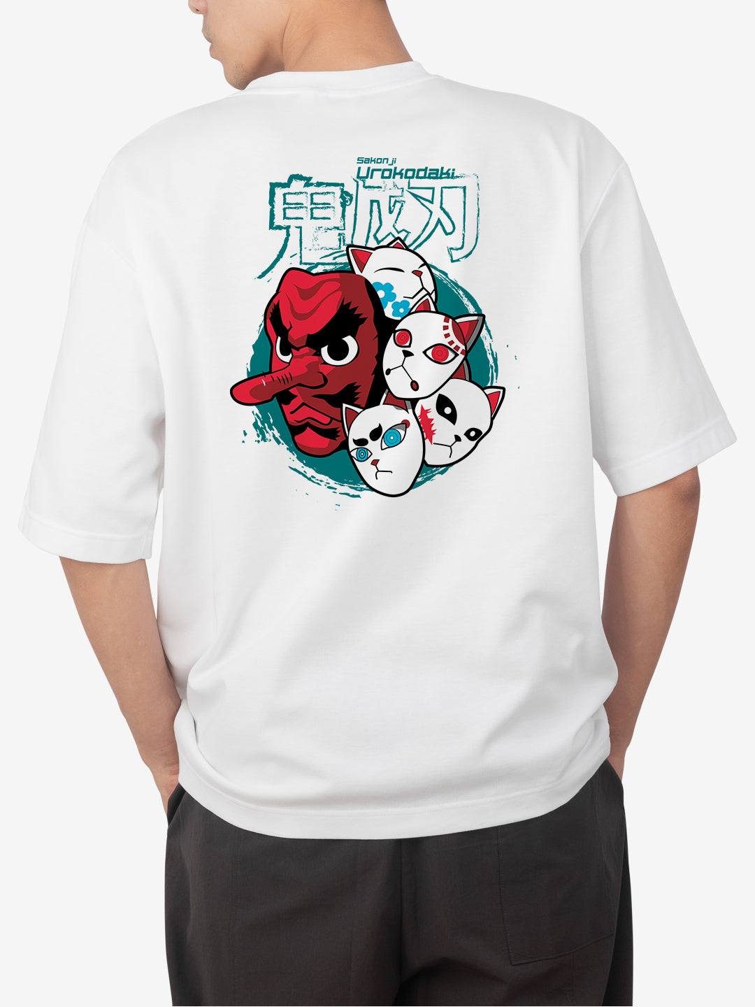 [1036]: Unisex Round Next Oversized T-Shirts - Demon Slayer