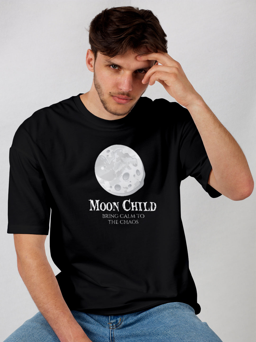 [1053]: Unisex Round Next Regular Fit T-Shirts - Moon Child