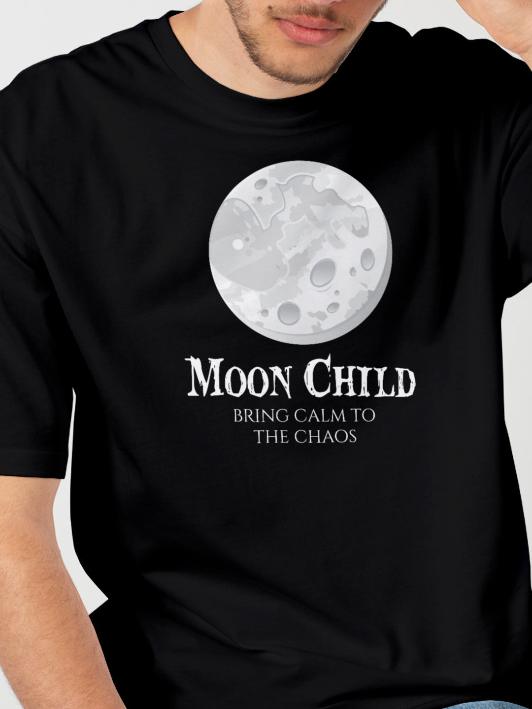 [1053]: Unisex Round Next Regular Fit T-Shirts - Moon Child